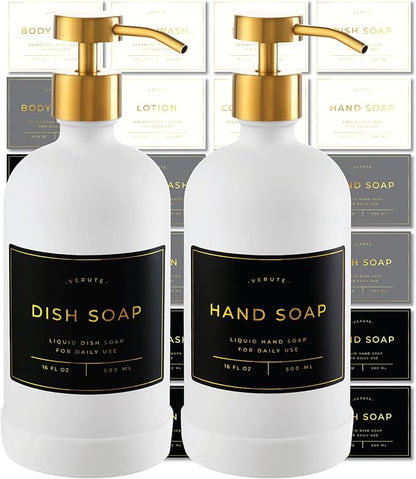 Hand and Dish Soap Dispenser for Kitchen and Bathroom, Stainless Steel Pumps