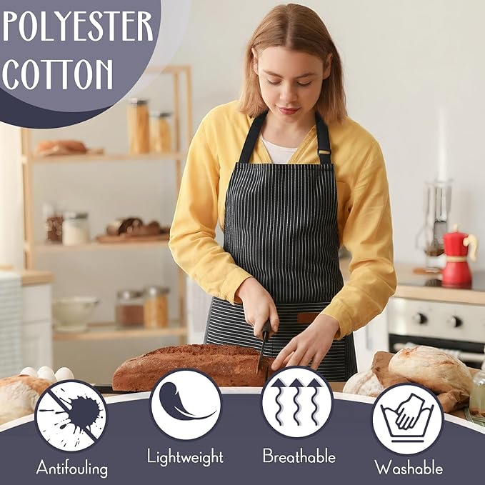 Handepo 12 Pcs Cotton Aprons for Women Men