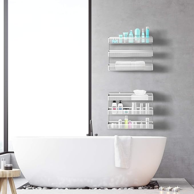 Auledio 2 Pack Spice Rack Organizer, 3 Tier Counter-top Stand or Wall Mounted