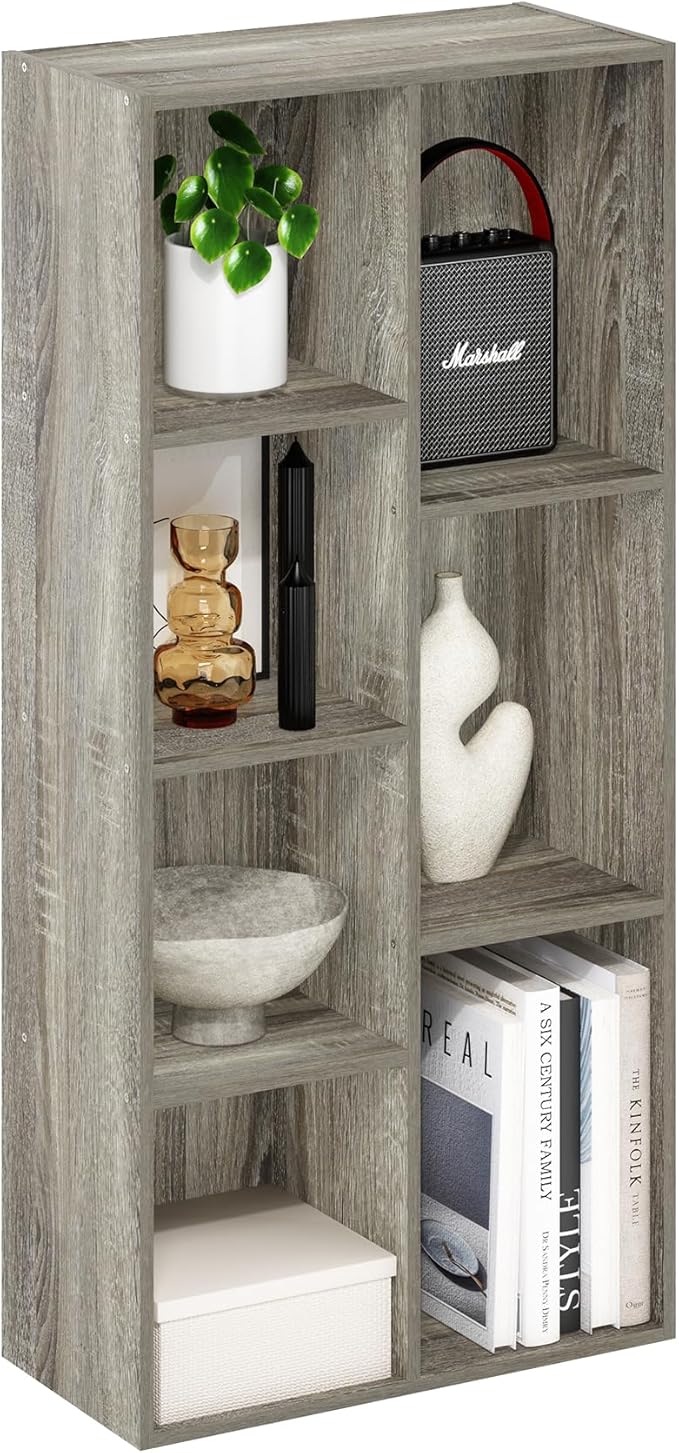 Furinno LUDER Book Shelf, 7-Cube Bookshelf, Bookcase