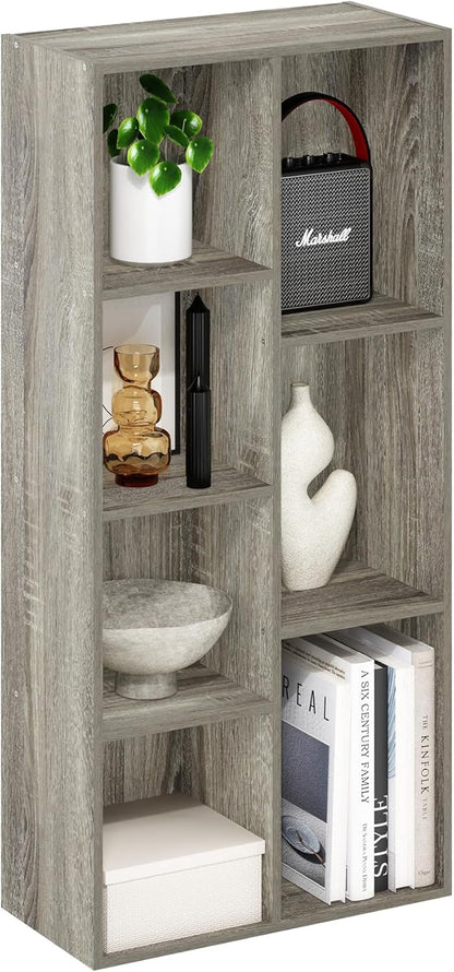 Furinno LUDER Book Shelf, 7-Cube Bookshelf, Bookcase