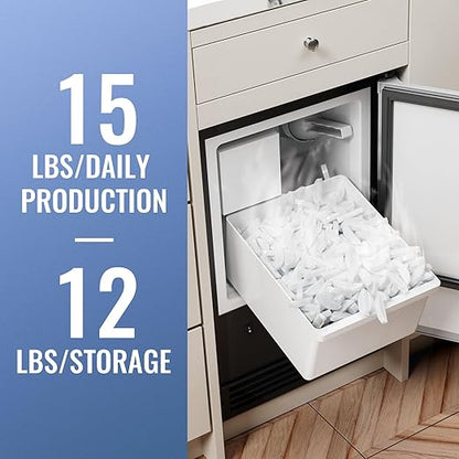 Under Counter Crescent Ice Maker Machine, 15 LBS/Day