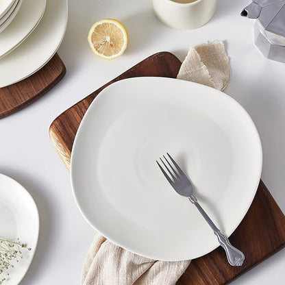 Stone Lain Delilah Dinner Plate 6-Piece Dish Set, Porcelain, Cream