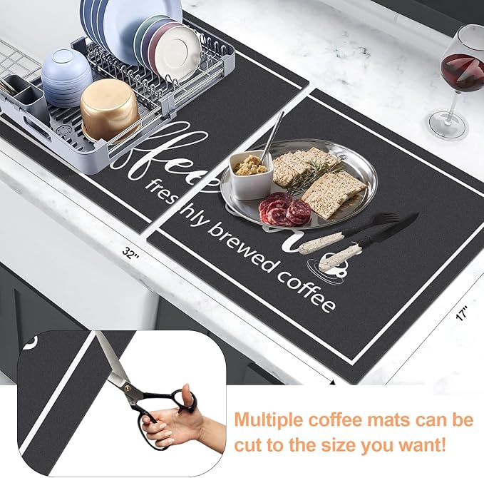 Findosom Dish Drying Mat, Cuttable Drying Mat