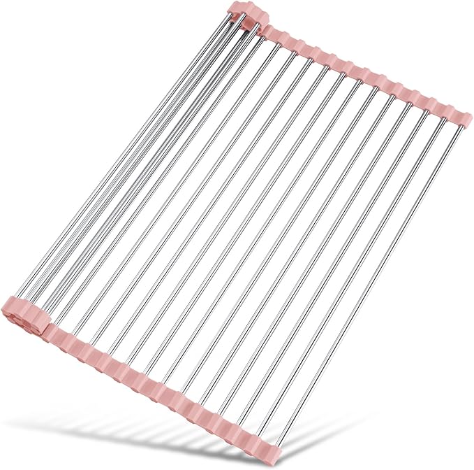 Tomorotec 21" x 15.5" Roll Up Dish Drying Rack Over Sink Drying Rack Sink Cover