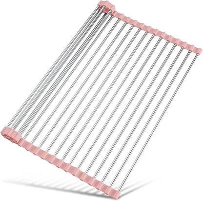 Tomorotec 21" x 15.5" Roll Up Dish Drying Rack Over Sink Drying Rack Sink Cover