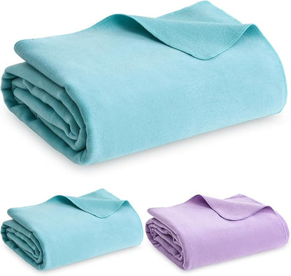 Peryiter 2 Pcs Military Wool Blanket Large 64" x 88" Camping Blanket Survival 3.3 Lbs Each Thick Thermal Washable Emergency Blanket for Outdoors Sporting Events Survival Kits (Purple, Bean Green)