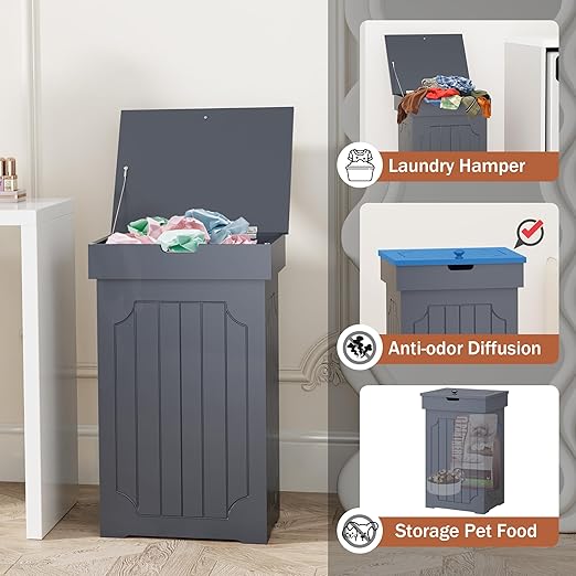 Function Home Trash Can Cabinet, 13 Gallon Kitchen Garbage Can, Wood Recycling