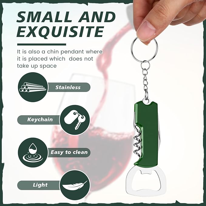 Ziliny 24 Pcs Bottle Opener Keychain Bulk Wine Bottle Beer Opener Keychain