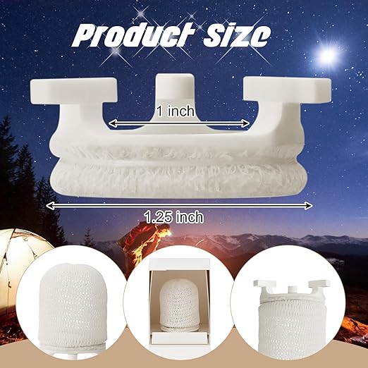 6 Pcs Gas Light Preformed Mantle Gas Lamp Mantles Gaslight Mantles Pre Formed Gas Light Mantel for Indoor Outdoor Gas Lights, White