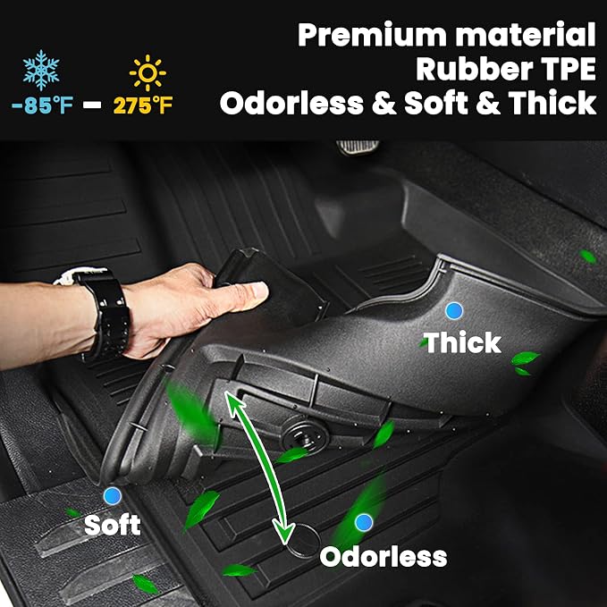 All Weather Floor Mats Fit for Chevrolet Chevy Trailblazer FWD 2021-2025 2026 TPE Rubber Liners Trailblazer FWD 2021-2025 2026 Accessories Set All Season Guard Odorless Anti-Slip Floor Mats