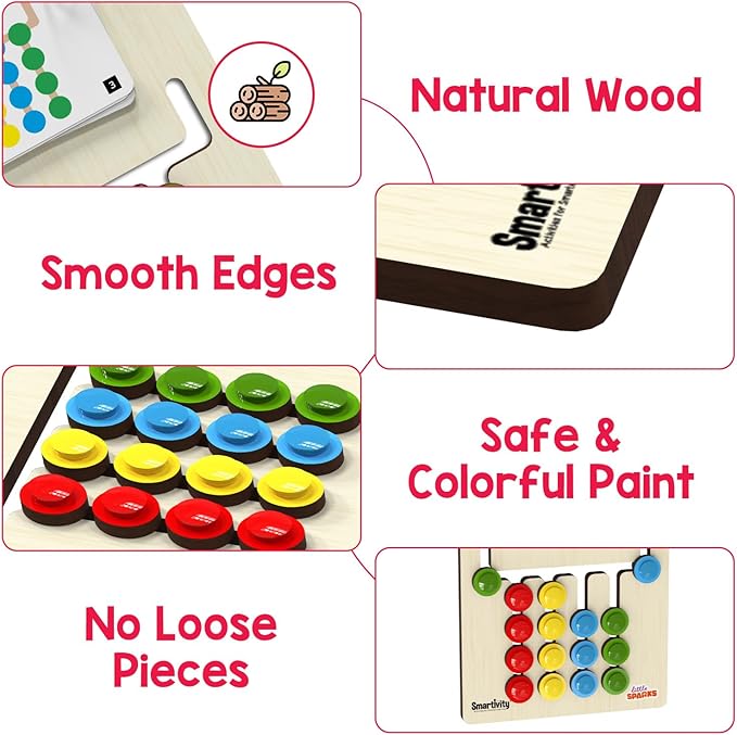 Smartivity Kids Montessori Slide Puzzle I Color & Pattern Matching Learning Toys for Kids 4-8 Years I Birthday Gift for Boys&Girls I Preschool Educational Activity Toy for 4,5,6,7,8I Travel Friendly