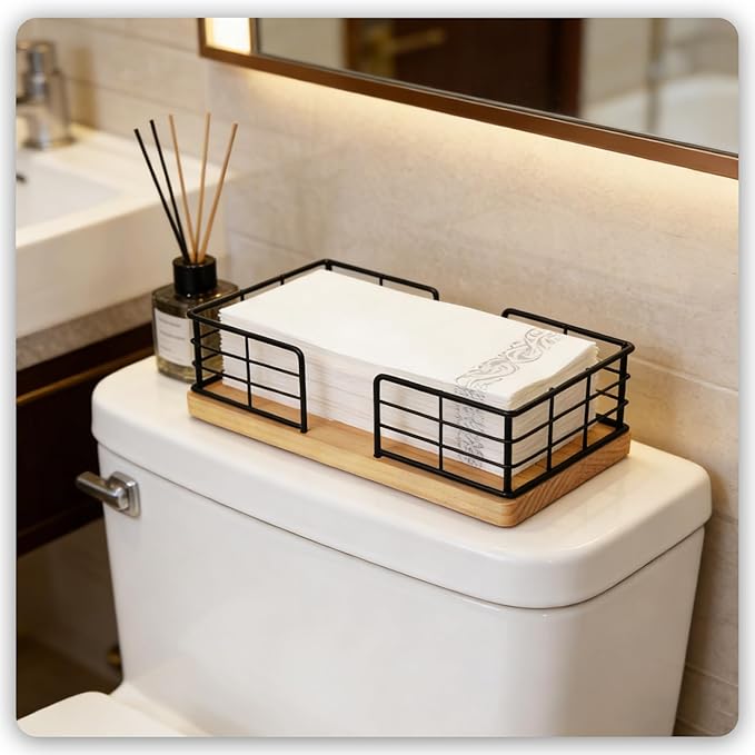Kordory Wooden Guest Towel Holder Tray