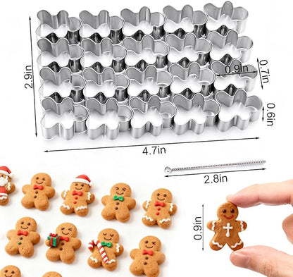 AIERSA Mini Gingerbread Cookie Cutter, Small Christmas Cookie Cutters, 1 Inch