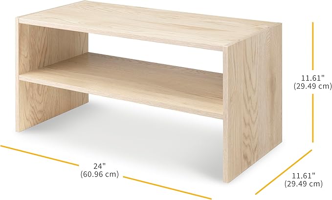 Whitmor Wood Stackable 2-Shelf Shoe Rack, 24 inches