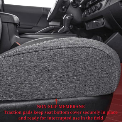 coverdream Custom Fit Seat Covers for 2016-2023 Toyota Tacoma Double Cab/Crew Cab SR,SR5,TRD Off Road,TRD Pro,TRD Sport,Limited,Fully Covered,UV Resistant Polyester Seat Protector (Full Set,Gray)