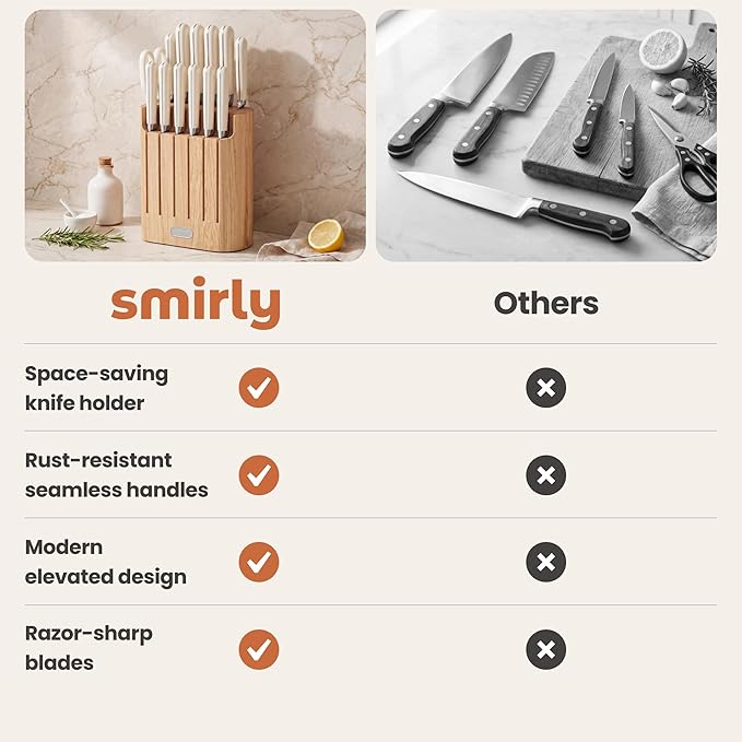 SMIRLY 14-Piece Kitchen Knife Set