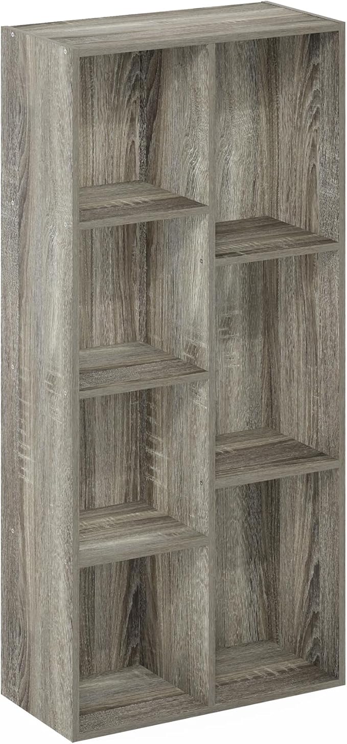 Furinno LUDER Book Shelf, 7-Cube Bookshelf, Bookcase