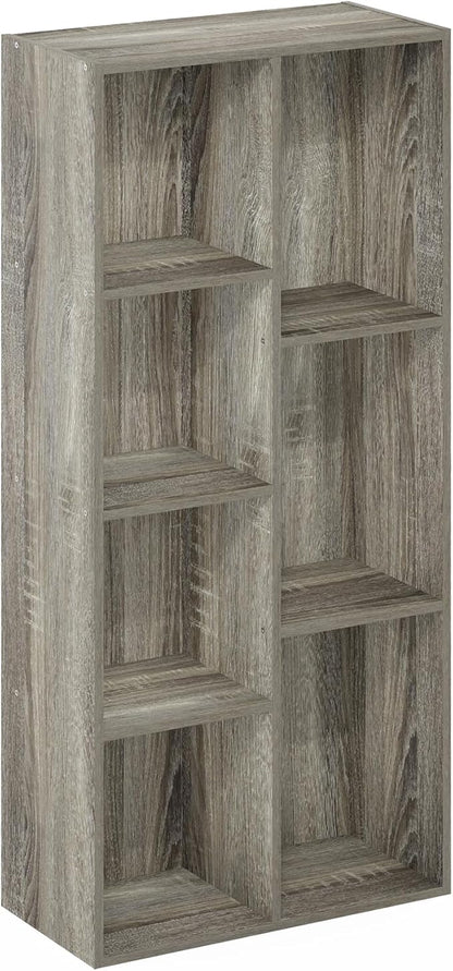 Furinno LUDER Book Shelf, 7-Cube Bookshelf, Bookcase