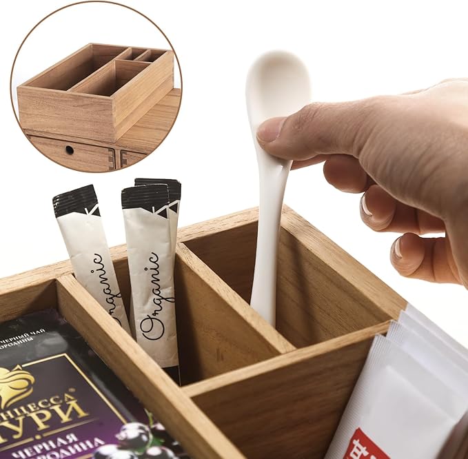 KIRIGEN Wooden Coffee Station Organizer 2-Piece Set