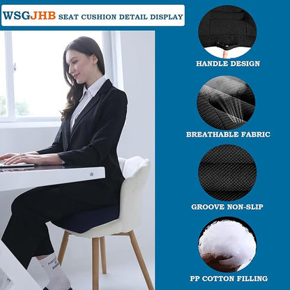 Seat Cushions for Office Chairs, Desk Chair Cushion for Long Sitting, Office Chair Pad Sitting Seat Pillow for Office Chair, Trucks,Car, Home,Wheelchair, Angle Lift Seat Cushion