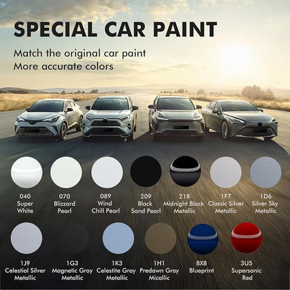 070 Blizzard Pearl Touch Up Paint for Car, DIY Car Paint Scratch Repair Kit, Automotive Paints, Quick & Easy Fix Scratch Repair Compatible with Toyota Camry/Corolla/RAV4/Highlander/Venza/Sienn