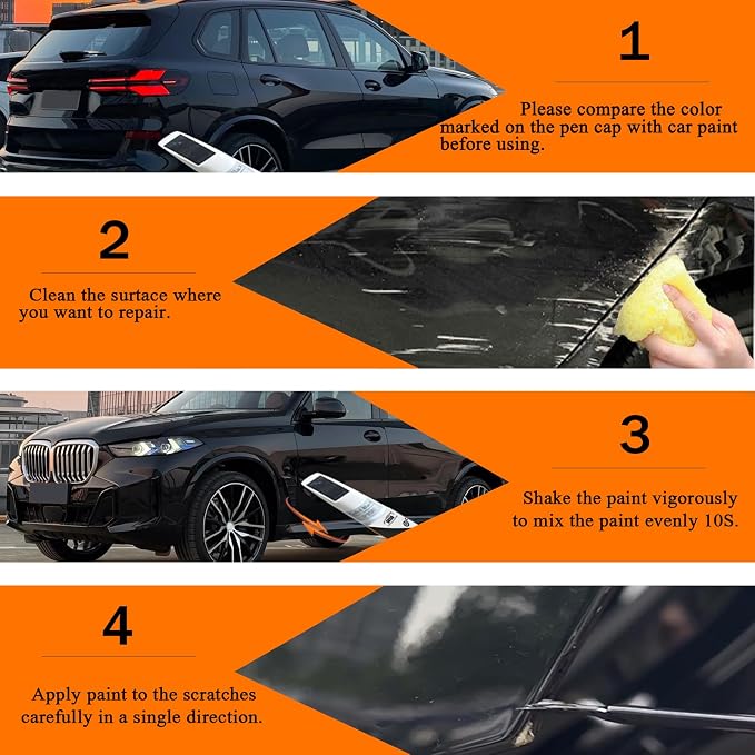 Car Touch up Paint(300 Alpine White) Compatible with BMW | Automotive Paint Pen for BMW X1/X2/X3/X4/X5/X6/X7/Z4/iX/i4/i5/i7, Car Paint Pen Scratch Repair Two-In-One Touch Up Paint