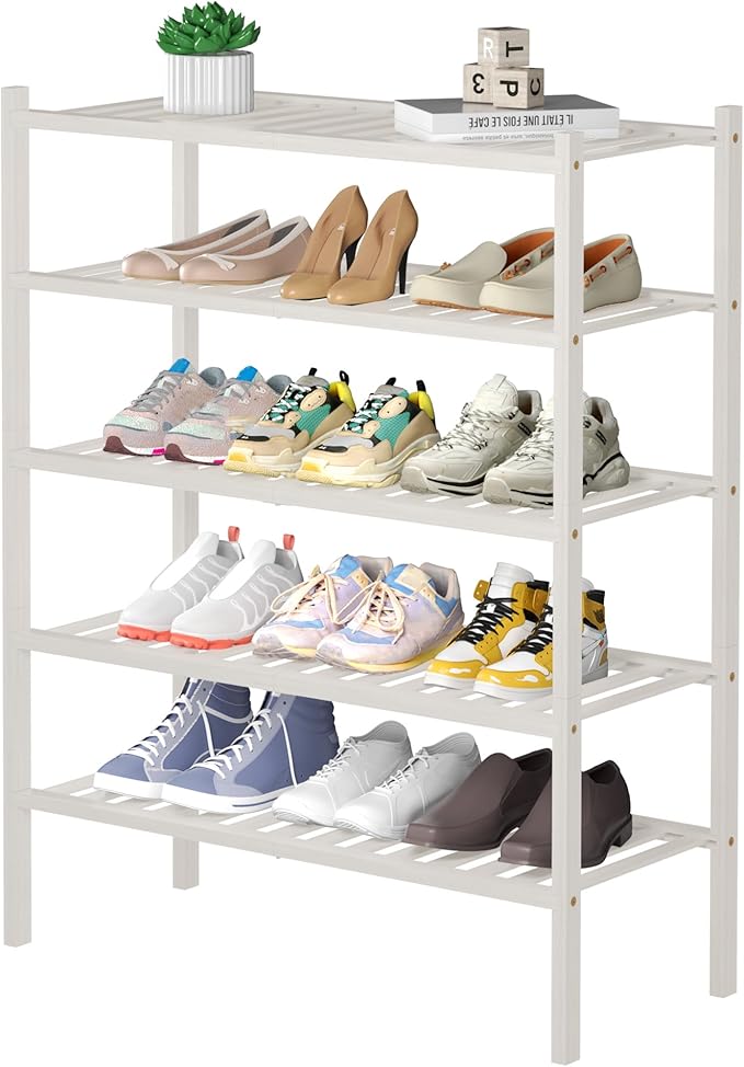 ROMGUAR CRAFT 5 Tier Bamboo Shoe Rack