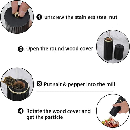 Wooden Salt and Pepper Grinder Set