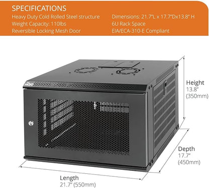 Tecmojo 6U Wall Mount Rack Network Cabinet