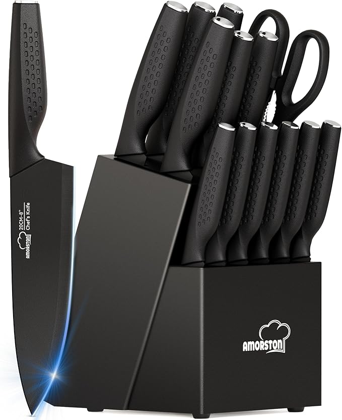 Knife Set, 15 Pieces Kitchen Knife Set
