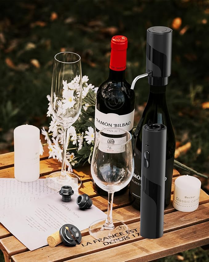 CIRCLE JOY Electric Wine Bottle Opener Set Rechargeable 7-in-1 Wine Set