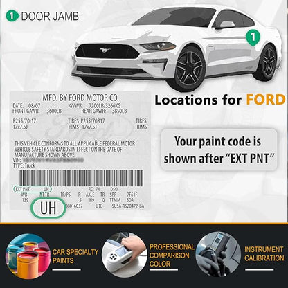 Touch Up Paint for Ford Oxford White(YZ/Z1/M6887), Color Exact Match Auto Paint Repair Pen Fix Chips and Nicks Scuff