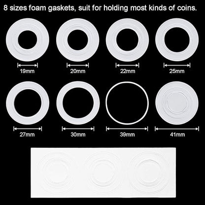 41mm Coin Capsules, with Foam Gasket and Plastic Storage Box, for Coin Collection