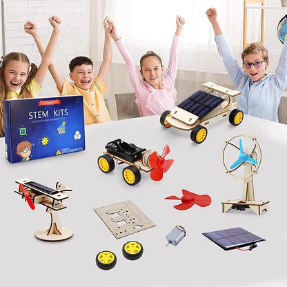 STEM Kits for Kids Ages 8-10-12-14, Stem Toys for Boys Age 8-12, Science Projects, Solar Car Building Kits, Activities Engineering Kit, Gifts for 8 9 10 11 12 Year Old Boys