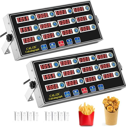 Relaxweex 2 Pack Commercial 12 Channel Digital Kitchen Timer, Wall Mount or