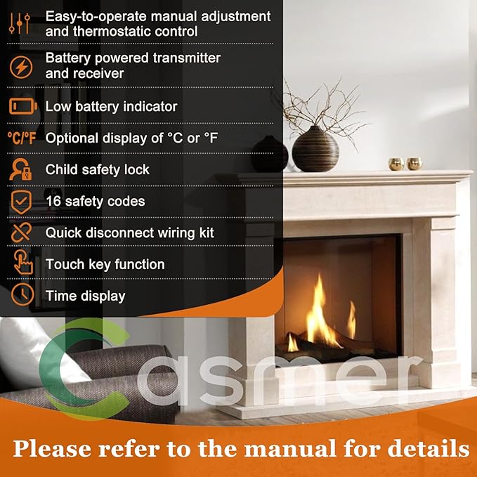 Universal Smart Fireplace Remote Control, Fit