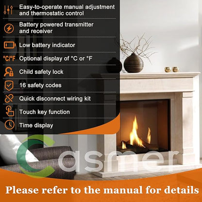 Universal Smart Fireplace Remote Control, Fit