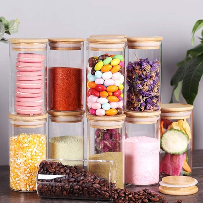 Tzerotone 12 Pcs Glass Spice Jars