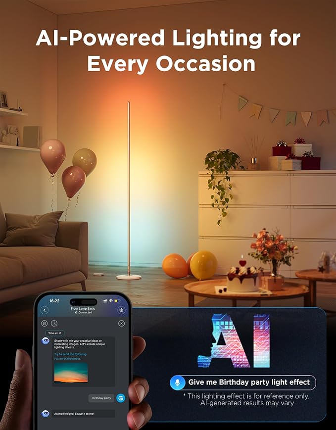 Govee RGBIC Floor Lamp Basic, LED Corner Lamp Works