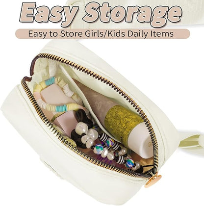Gifts for Girls & Kids - Mini Belt Bag Crossbody Bag - Birthday Gifts for Daughter, Sister or Her; Teen Girl & Travel Essentials, Cute Trendy Stuff - Cream, S