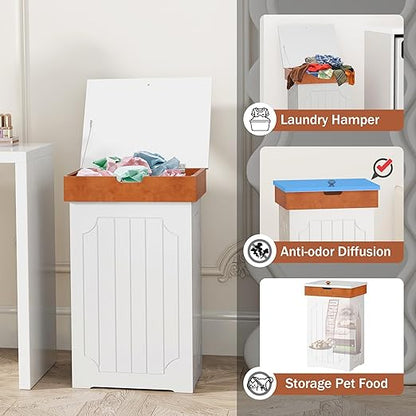 Function Home Trash Can Cabinet, 13 Gallon Kitchen Garbage Can, Wood Recycling