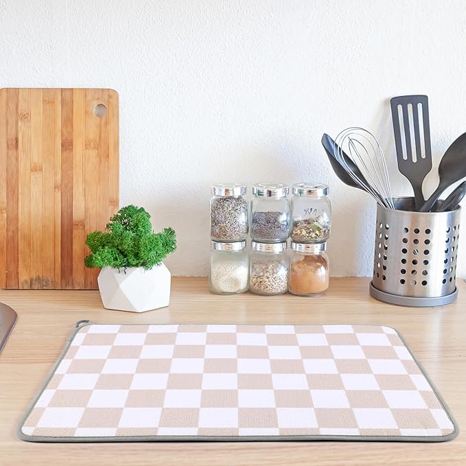 Zonon Dish Drying Mat for Kitchen Counter 16 x 24 Microfiber Absorbent Dish