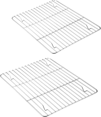E-far Small Baking Cooling Rack Set of 2, Stainless Steel Metal Roasting