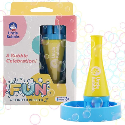 Uncle Bubble Confetti Bubbler 2 Sets - Kiddo Bubble Blower | Make Thousands of Tiny Bubble in One Breath with World Record Best Bubble Solution