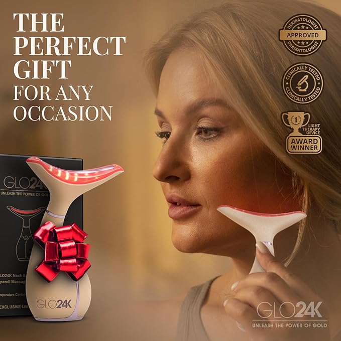 GLO24K 7 Color Beauty Device – Triple LED Action & Vibration Technology Facial