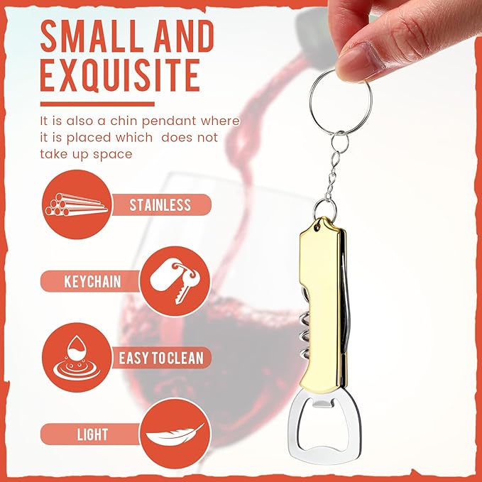 Ziliny 24 Pcs Bottle Opener Keychain Bulk Wine Bottle Beer Opener Keychain