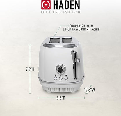Haden Heritage 2-Slice Wide-Slot Toaster, Stainless-Steel Bread Toaster