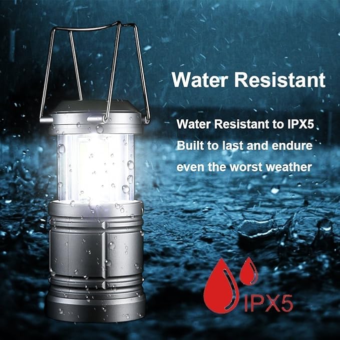 LED Camping Lantern Lights - 500 Lumens Collapsible Camping Lights - Power Outage Lantern Battery Powered for Emergency, Hurricane, Storms, 4 Pack