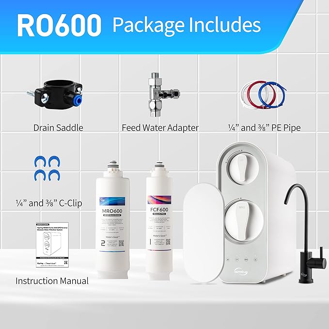 iSpring RO600ORB Tankless Reverse Osmosis System Under Sink, 600 GPD Fast Flow